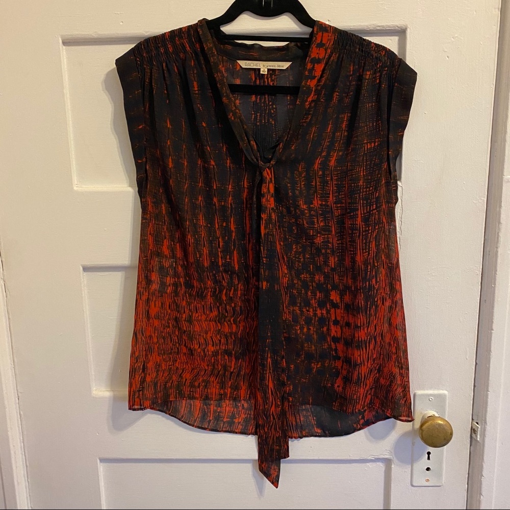 RACHEL Rachel Roy Sheer Short Sleeve Blouse